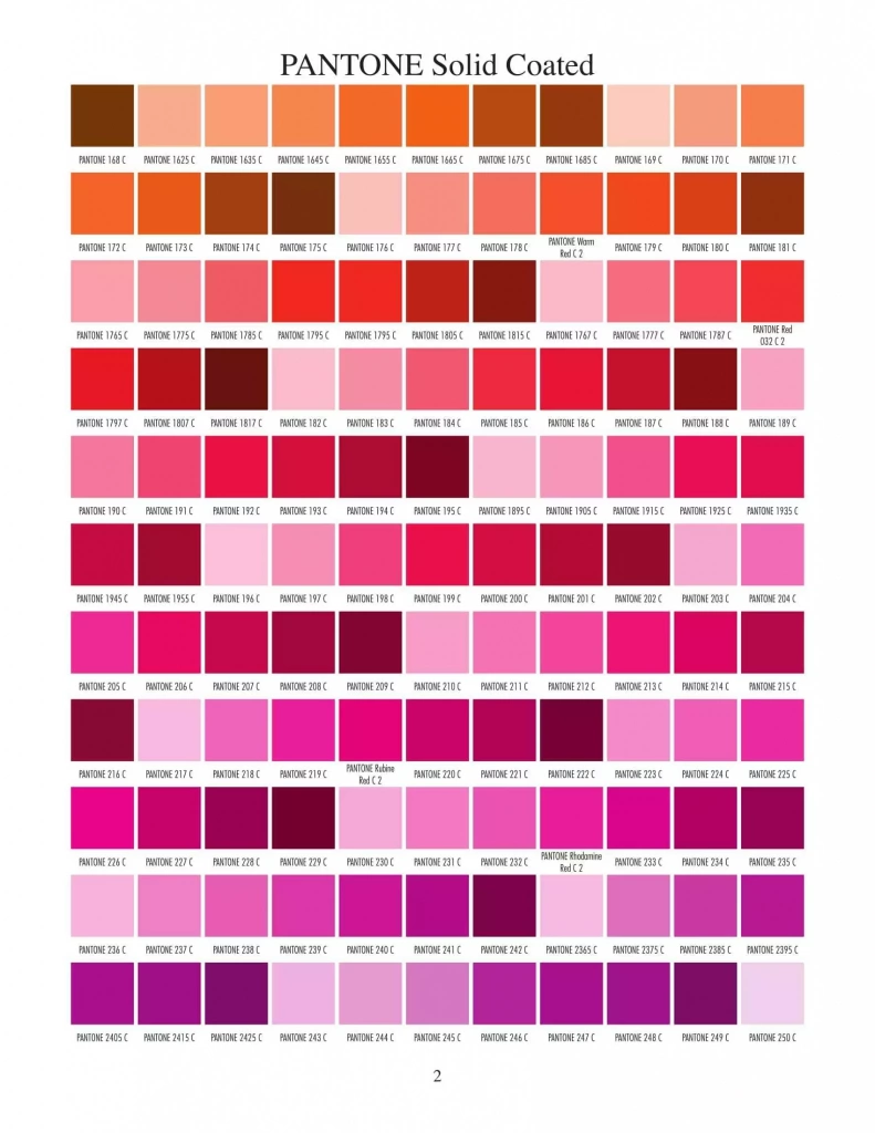 2 page Pantone Solid Coated